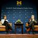 Joan and Sanford Weill Dean of Public Policy Susan Collins and Chairman of the U.S. Federal Reserve System Ben Bernanke have a conversation on the topics of monetary policy, the financial crisis and long-term challenges at Rackham Auditorium on Monday, Jan. 14. Daniel Brenner I AnnArbor.com